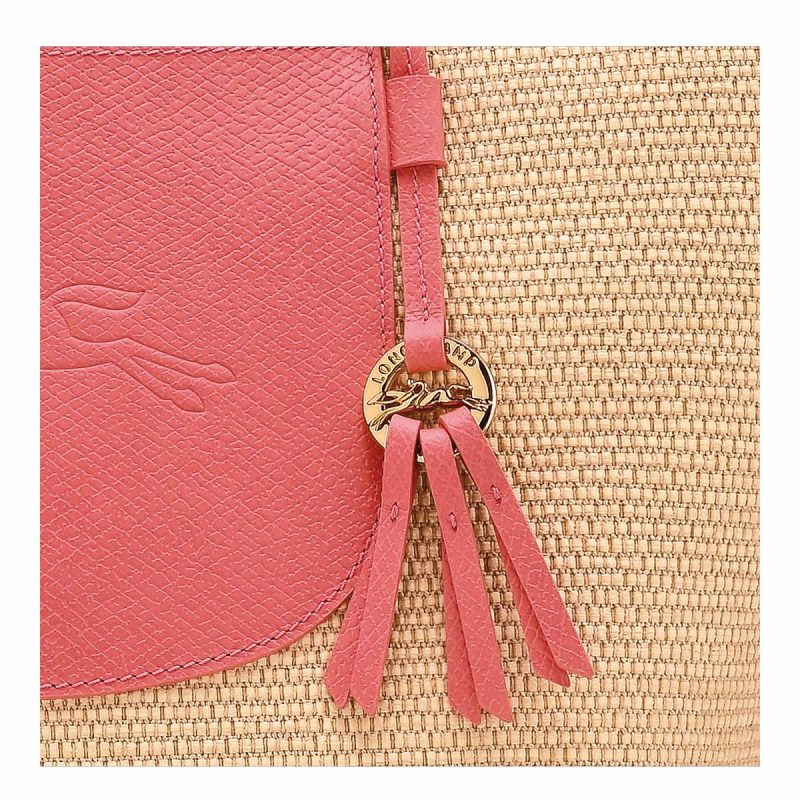 Blush Le Pliage Collection L Basket Bag Blush - Canvas Longchamp Shoulder Bags Women - Image 5