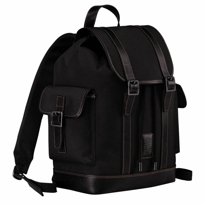 Boxford Backpack Black - Recycled Canvas Men Black Backpacks Longchamp - Image 2
