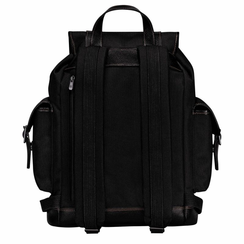 Boxford Backpack Black - Recycled Canvas Men Black Backpacks Longchamp - Image 3