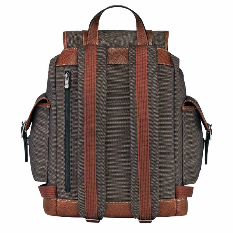 Boxford Backpack Brown - Recycled Canvas Longchamp Brown Men Backpacks - Image 3