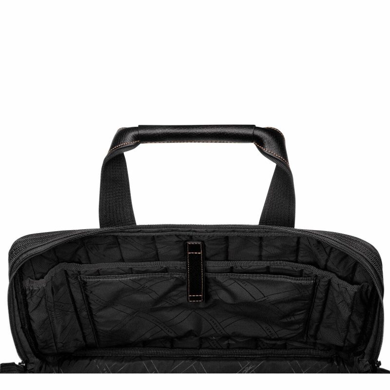 Boxford L Briefcase Black - Recycled Canvas Longchamp Black Briefcase Men - Image 4