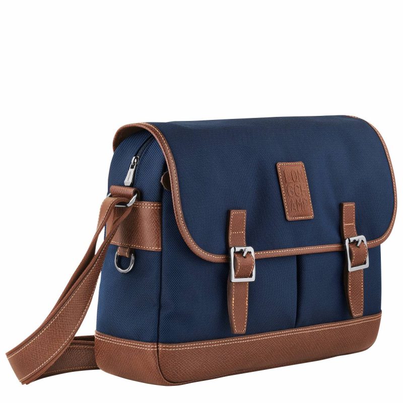 Boxford L Crossbody Bag Blue - Recycled Canvas Longchamp Men Crossbody Bags Blue - Image 2