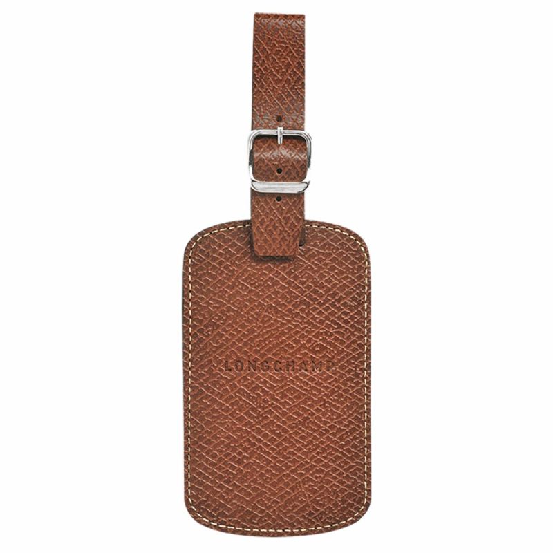 Boxford Luggage Tag Brown - Leather Longchamp Brown Travel Accessories Women