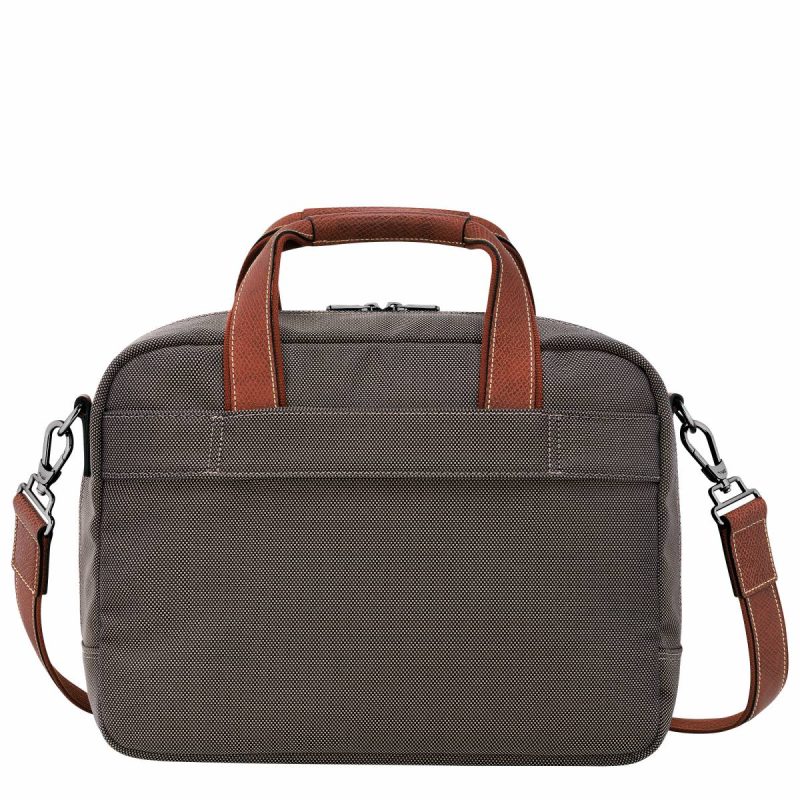 Boxford S Travel Bag Brown - Recycled Canvas Longchamp Women Brown Travel Bags - Image 3