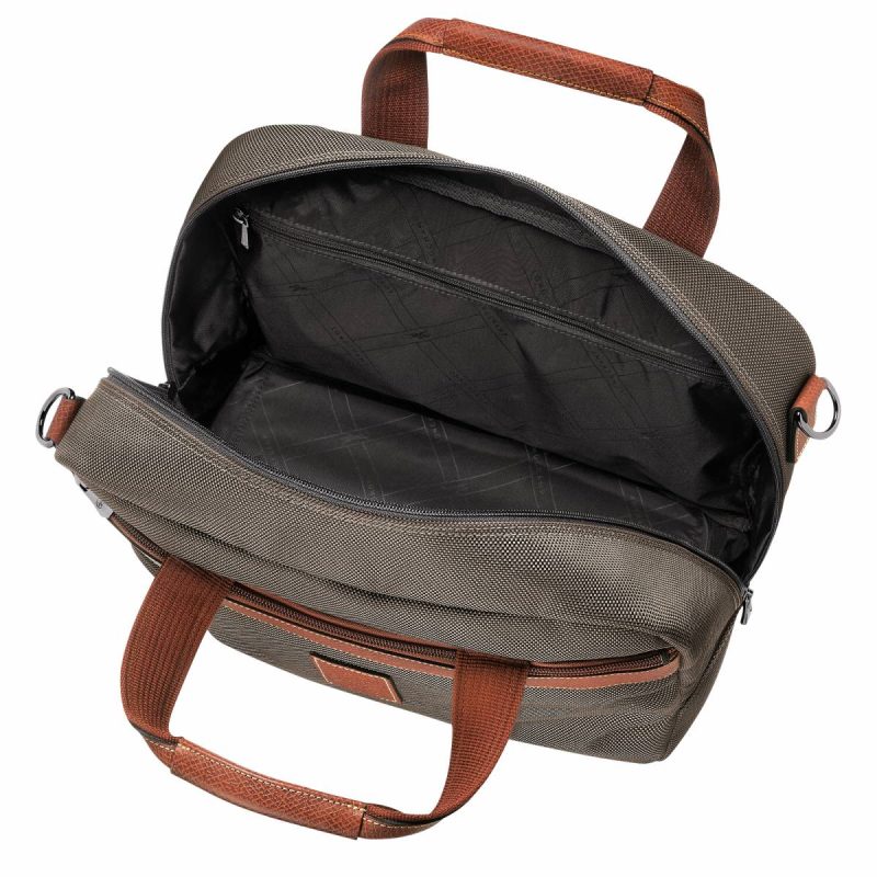 Boxford S Travel Bag Brown - Recycled Canvas Longchamp Women Brown Travel Bags - Image 4