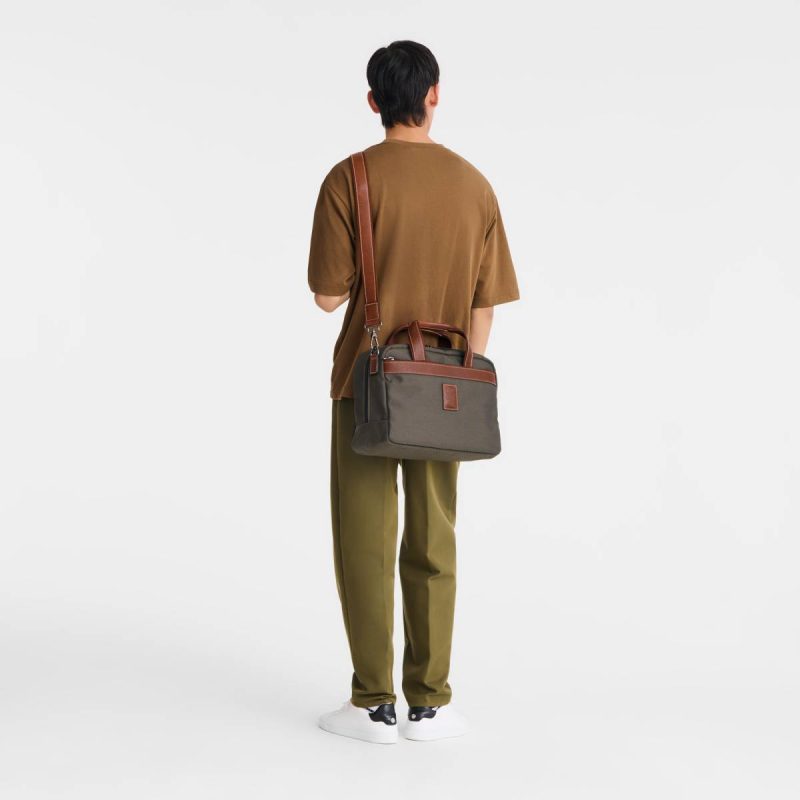 Boxford S Travel Bag Brown - Recycled Canvas Longchamp Women Brown Travel Bags