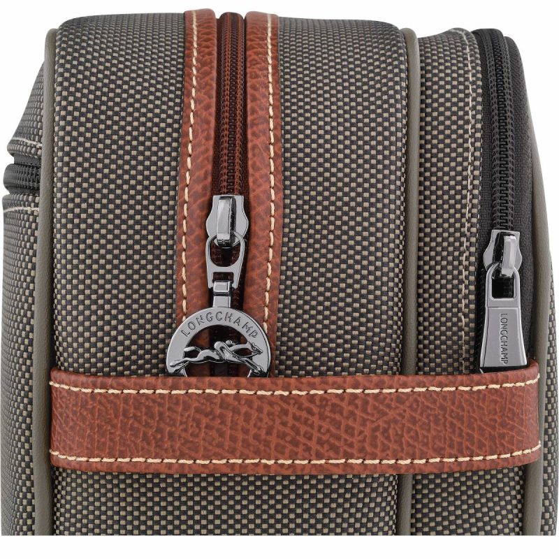 Boxford Toiletry Case Brown - Recycled Canvas Women Toiletry Bags Longchamp Brown - Image 4