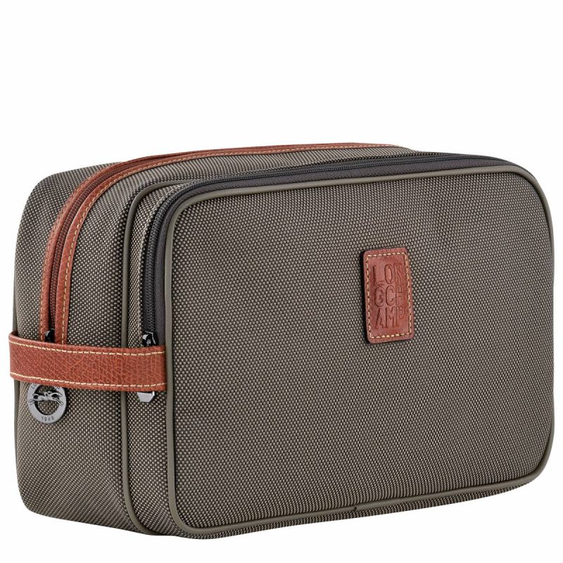 Boxford Toiletry Case Brown - Recycled Canvas Women Toiletry Bags Longchamp Brown
