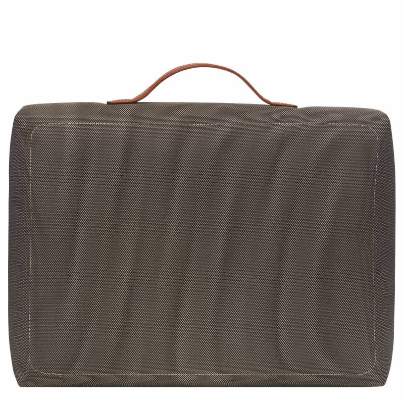 Briefcase Longchamp Boxford S Briefcase Brown - Recycled Canvas Brown Men - Image 3