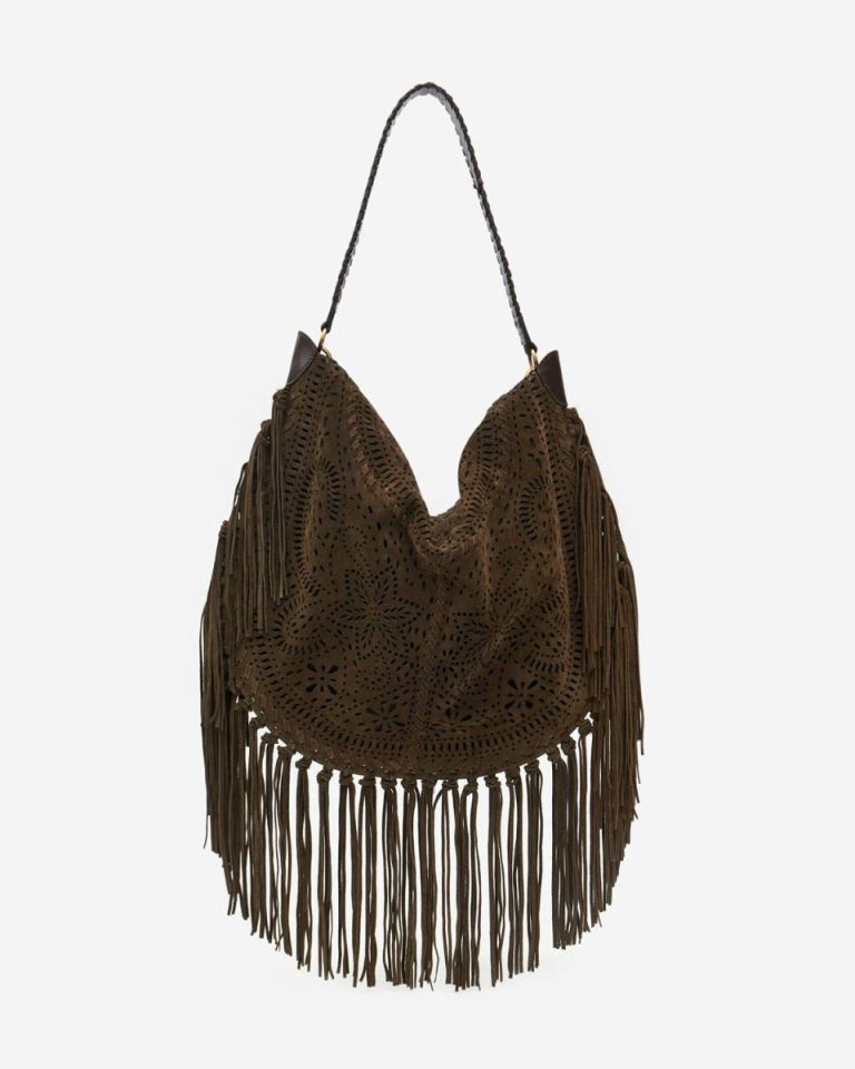 Bronze Shoulder Bags Women Isabel Marant Oskan Hobo Soft Bag - Image 4