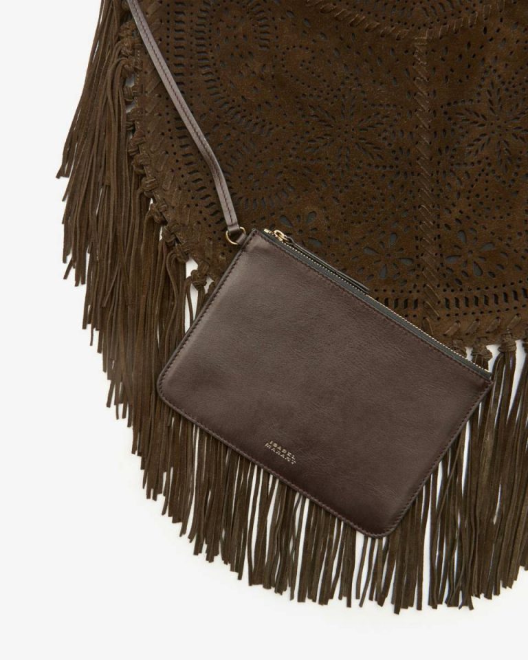 Bronze Shoulder Bags Women Isabel Marant Oskan Hobo Soft Bag - Image 5