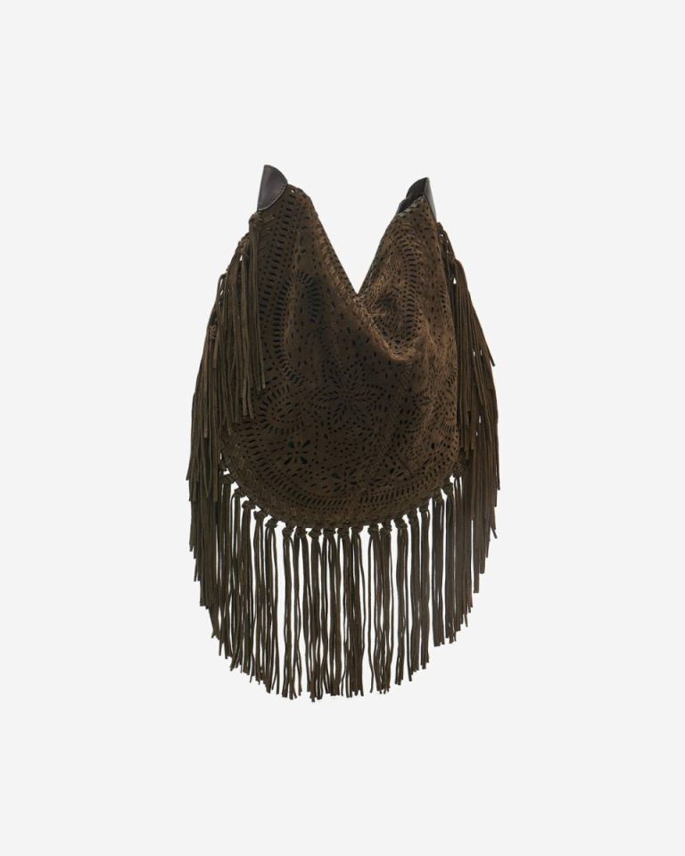 Bronze Shoulder Bags Women Isabel Marant Oskan Hobo Soft Bag