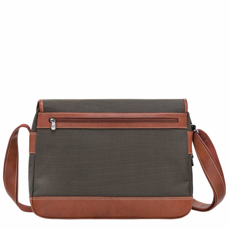 Brown Crossbody Bags Men Boxford L Crossbody Bag Brown - Recycled Canvas Longchamp - Image 3