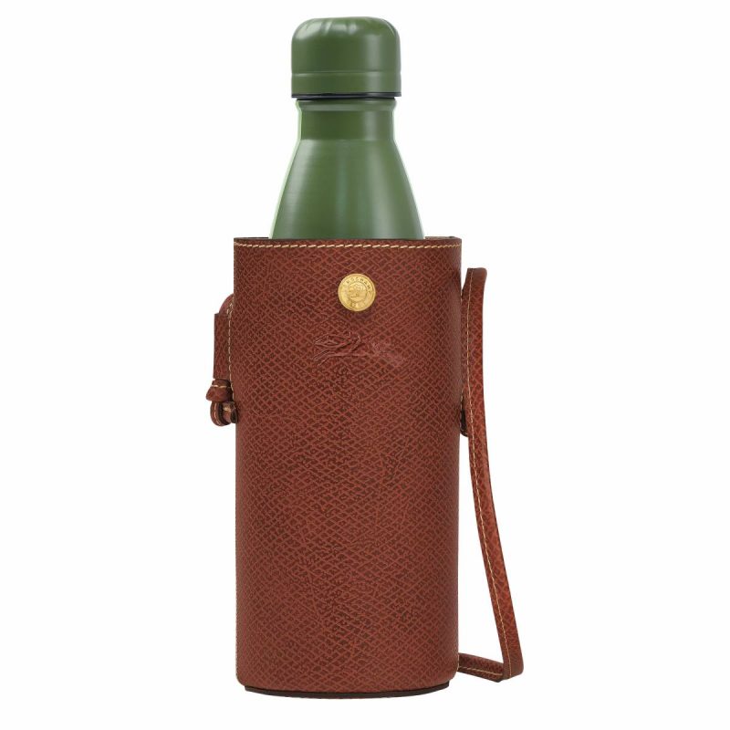 Brown Épure Bottle Holder Brown - Leather Women Pouches & Cases Longchamp