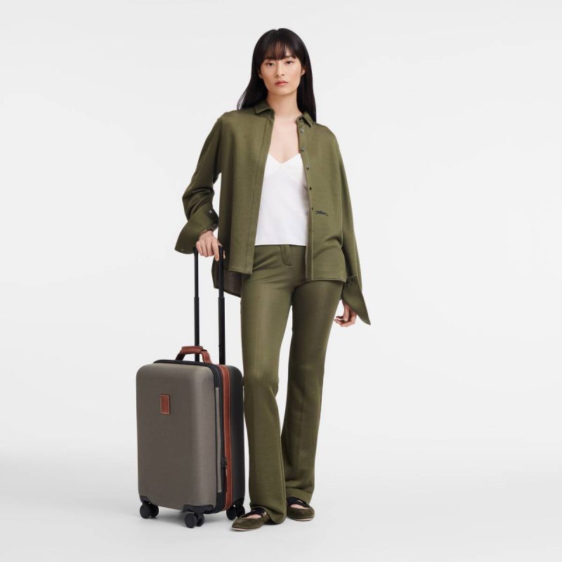 Brown Women Suitcases Boxford S Carry-On Brown - Recycled Canvas Longchamp