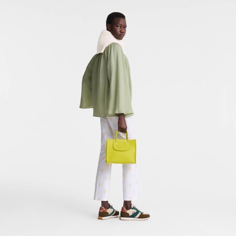 Cabas Longchamp S Handbag Kiwi Green - Leather Kiwi Green Leather Bags Women - Image 2