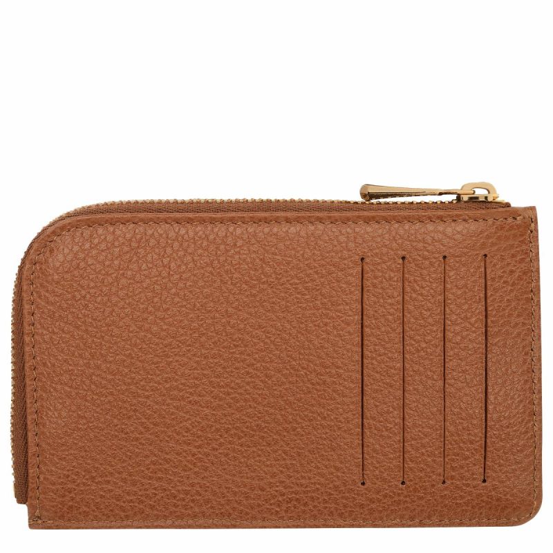 Caramel Cardholders & Coin Purses Women Le Foulonné Card Holder Caramel - Leather Longchamp - Image 2