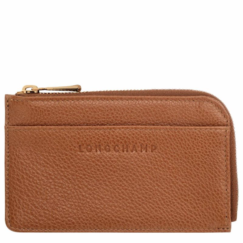 Caramel Cardholders & Coin Purses Women Le Foulonné Card Holder Caramel - Leather Longchamp