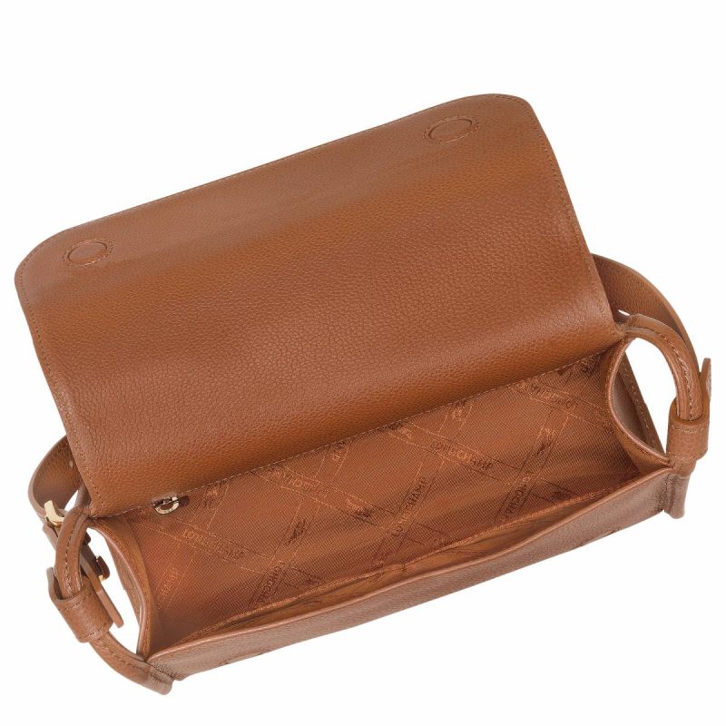 Caramel Le Foulonné M Crossbody Bag Caramel - Leather Women Leather Bags Longchamp - Image 4