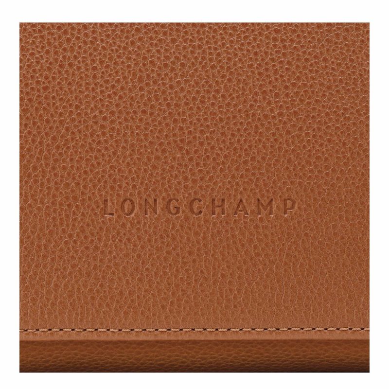 Caramel Le Foulonné M Crossbody Bag Caramel - Leather Women Leather Bags Longchamp - Image 5
