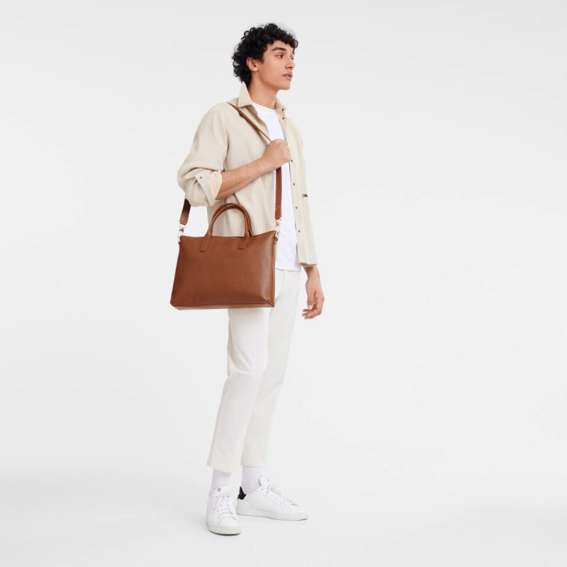 Caramel Longchamp Leather Bags Le Foulonné S Briefcase Caramel - Leather Women - Image 2