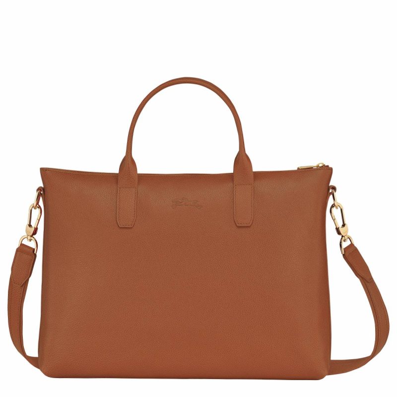 Caramel Longchamp Leather Bags Le Foulonné S Briefcase Caramel - Leather Women - Image 4