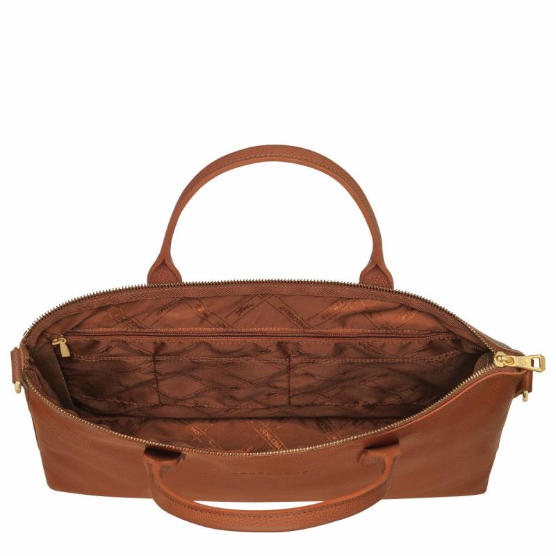 Caramel Longchamp Leather Bags Le Foulonné S Briefcase Caramel - Leather Women - Image 5