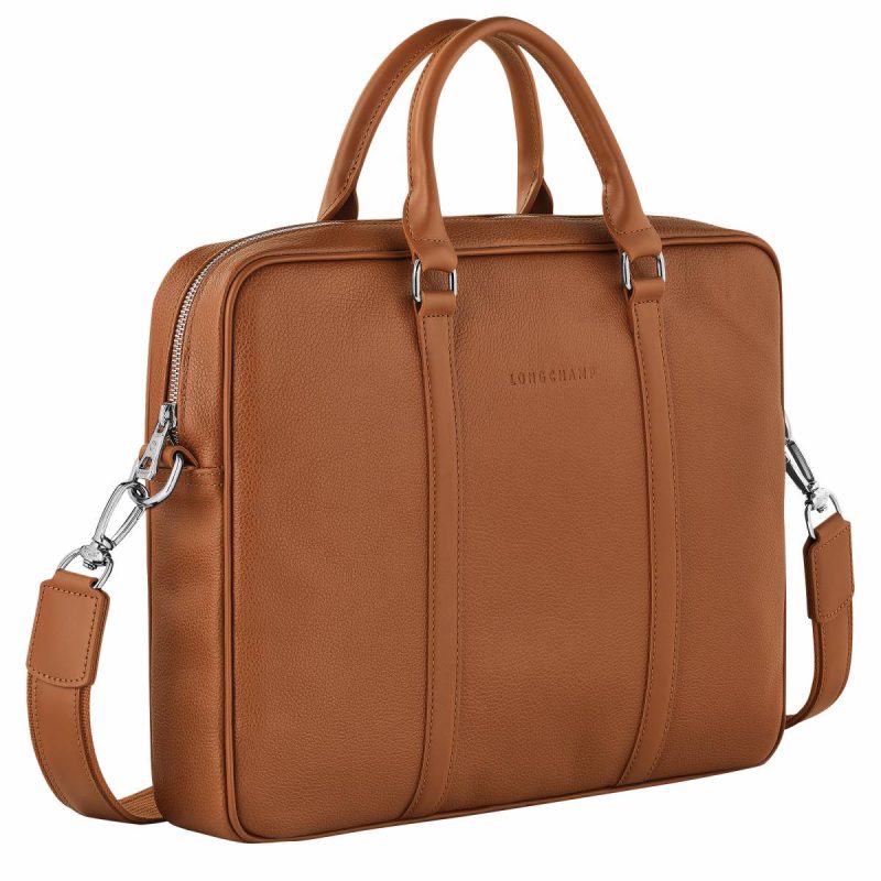 Caramel Longchamp Women Leather Bags Le Foulonné Xs Briefcase Caramel - Leather - Image 3