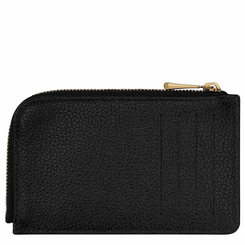Cardholders & Coin Purses Black Women Le Foulonné Card Holder Black - Leather Longchamp - Image 2