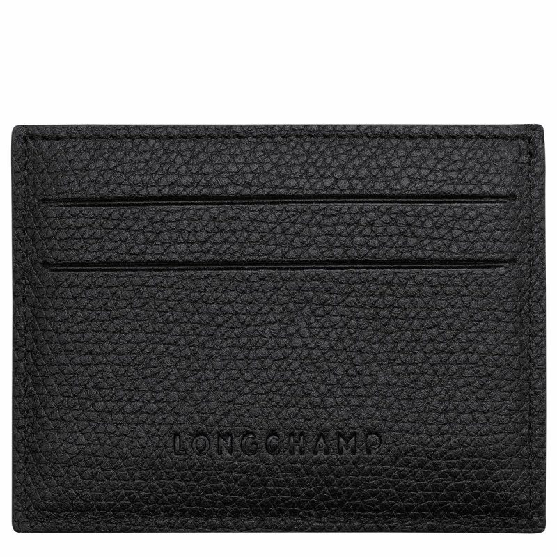 Cardholders & Coin Purses Longchamp Le Roseau Card Holder Black - Leather Black Women - Image 2