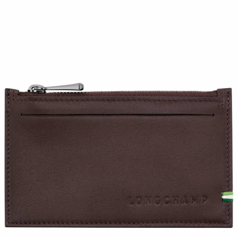 Cardholders & Coin Purses Longchamp Sur Seine Coin Purse Mocha - Leather Men Mocha