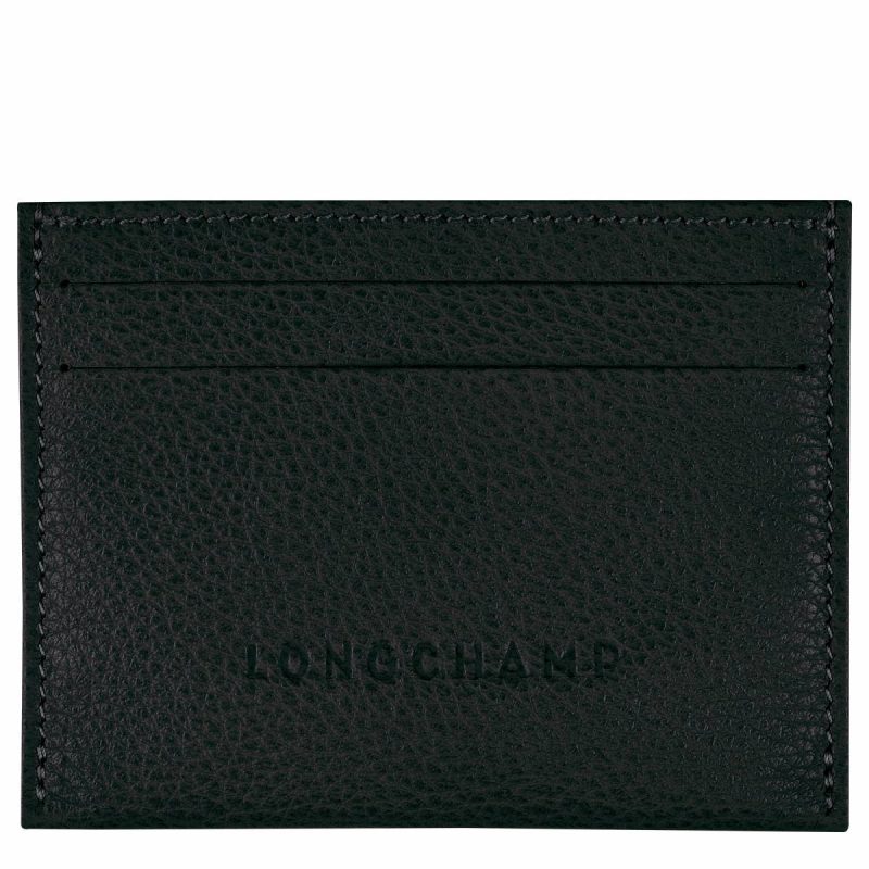 Cardholders & Coin Purses Women Black Le Foulonné Card Holder Black - Leather Longchamp