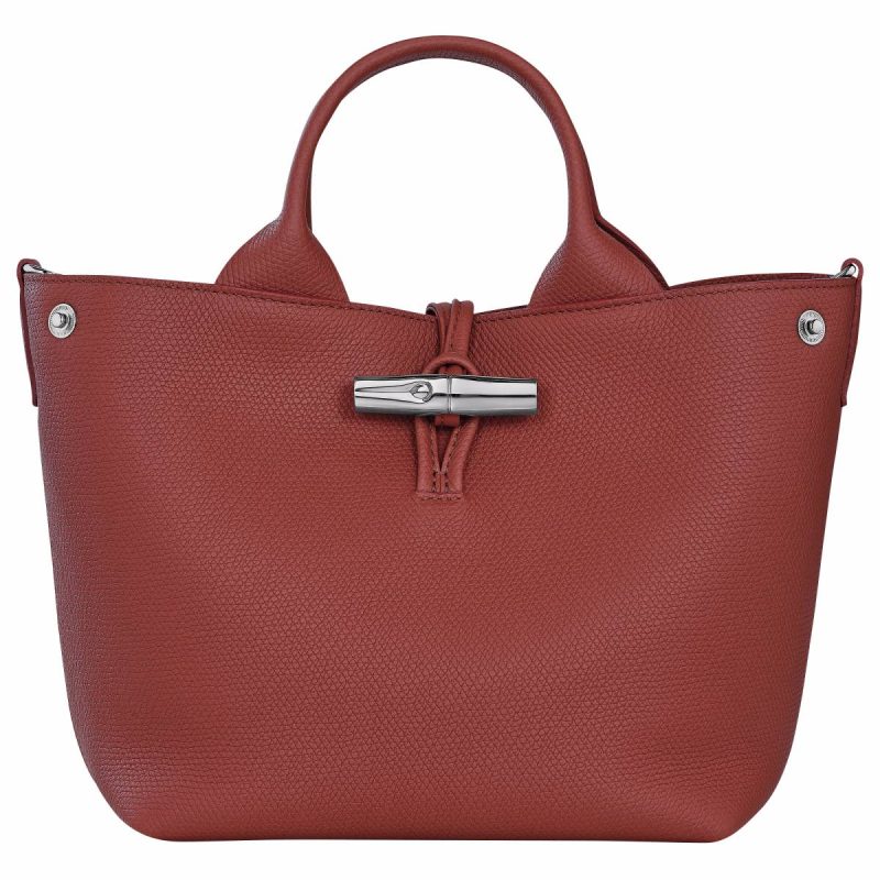 Chestnut Le Roseau S Handbag Chestnut - Leather Women Leather Bags Longchamp - Image 4