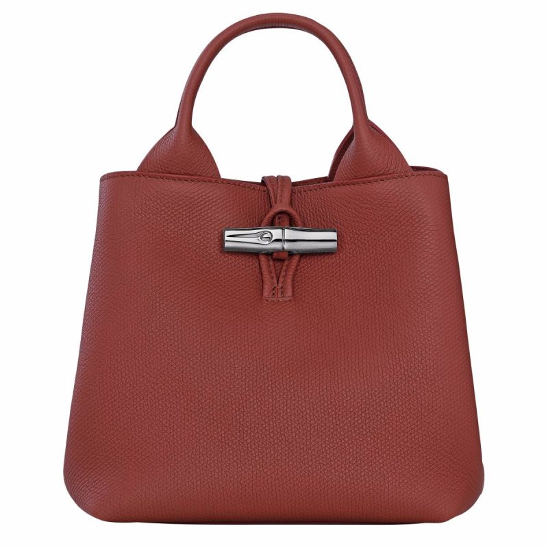Chestnut Le Roseau S Handbag Chestnut - Leather Women Leather Bags Longchamp