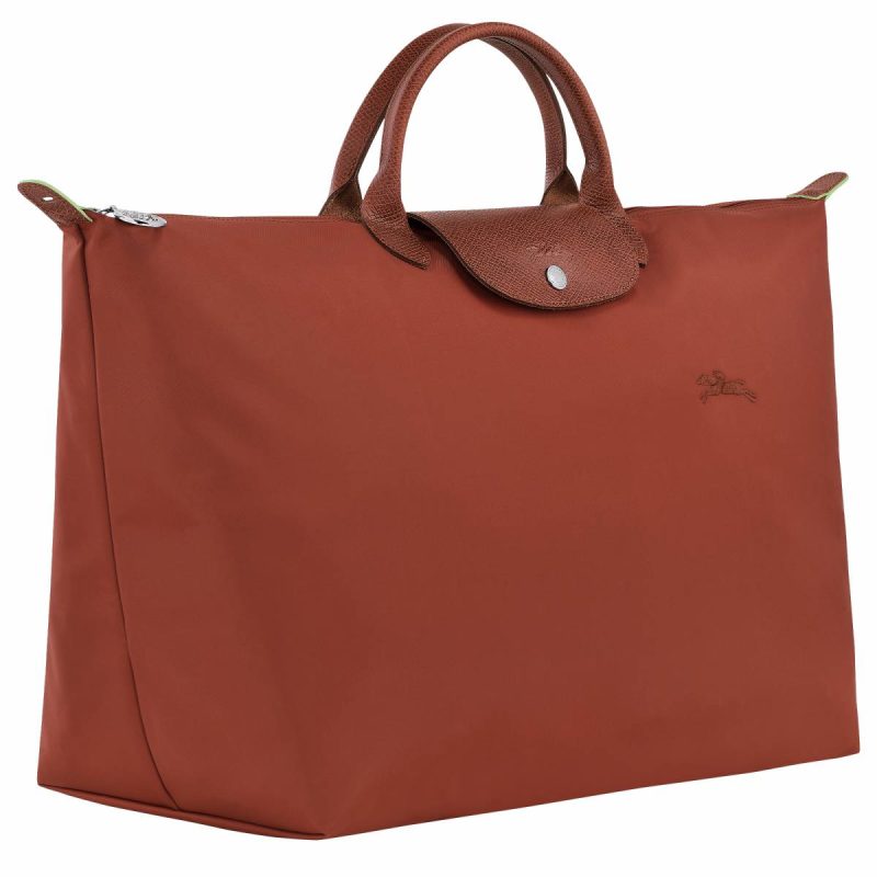 Chestnut Longchamp Le Pliage Green L Travel Bag Chestnut - Recycled Canvas Travel Bags Women - Image 2