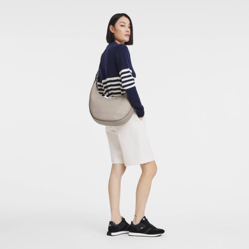 Clay Le Roseau Essential L Crossbody Bag Clay - Leather Women Longchamp Leather Bags - Image 2