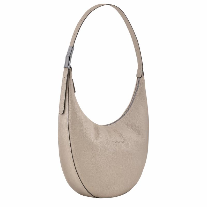Clay Le Roseau Essential L Crossbody Bag Clay - Leather Women Longchamp Leather Bags - Image 3