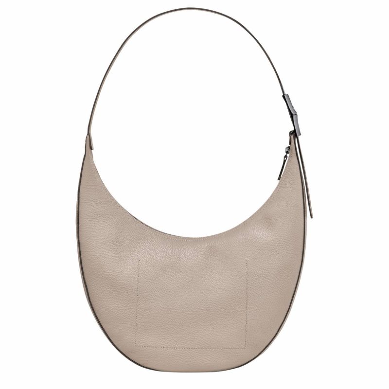 Clay Le Roseau Essential L Crossbody Bag Clay - Leather Women Longchamp Leather Bags - Image 4