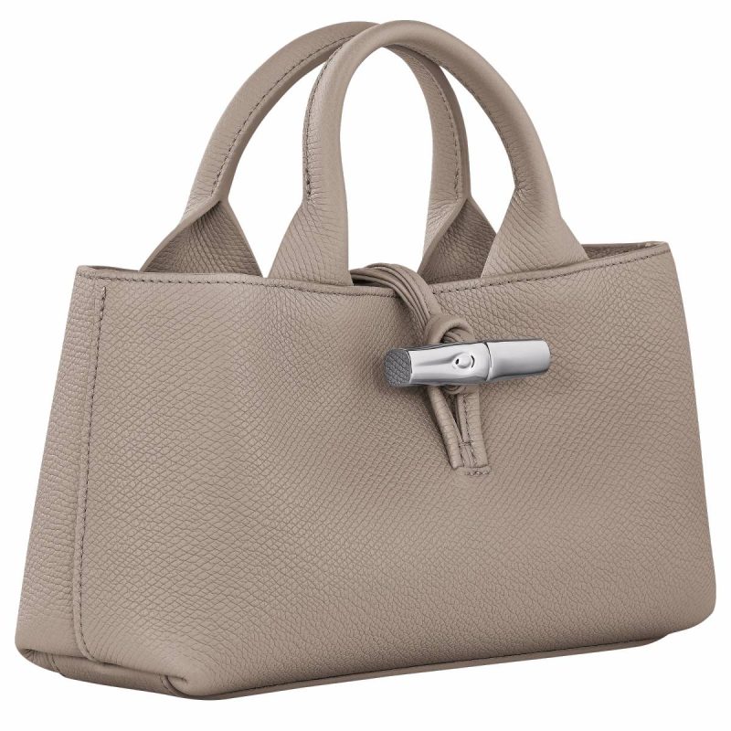 Clay Le Roseau S Handbag Clay - Leather Longchamp Leather Bags Women - Image 3