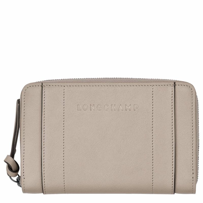 Clay Women Longchamp 3D Wallet Clay - Leather Leather Wallets
