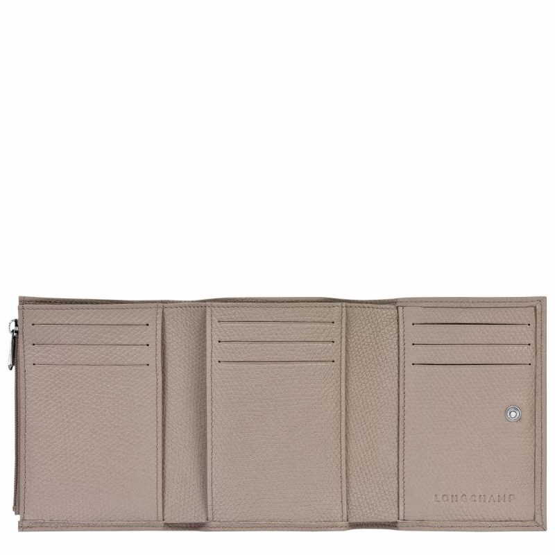 Clay Women Longchamp Leather Wallets Le Roseau Wallet Clay - Leather - Image 3