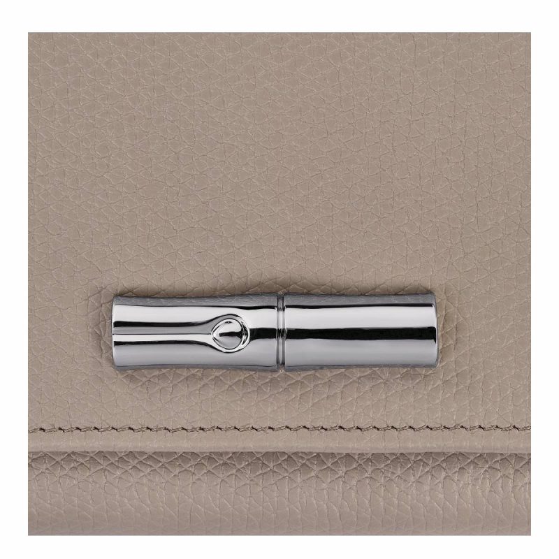 Clay Women Longchamp Leather Wallets Le Roseau Wallet Clay - Leather - Image 4
