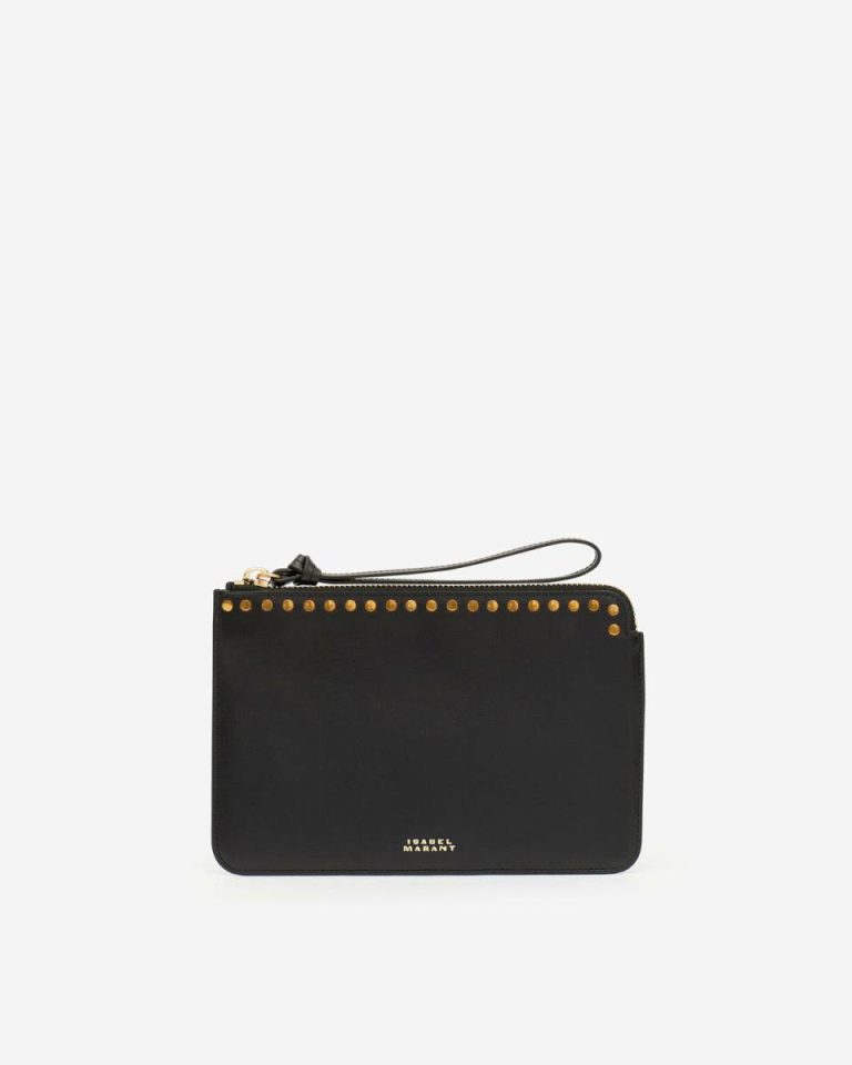 Clutches & Small Leather Goods Women Flat Pouch Clutch Isabel Marant Black - Image 3