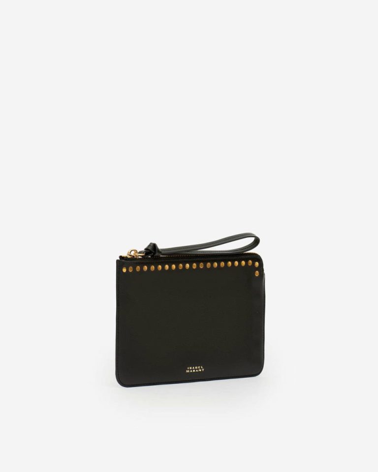 Clutches & Small Leather Goods Women Flat Pouch Clutch Isabel Marant Black