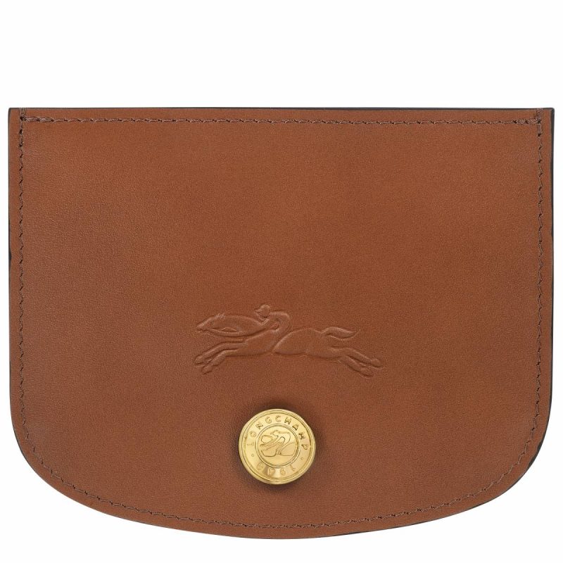 Cognac Épure Card Holder Cognac - Leather Cardholders & Coin Purses Women Longchamp