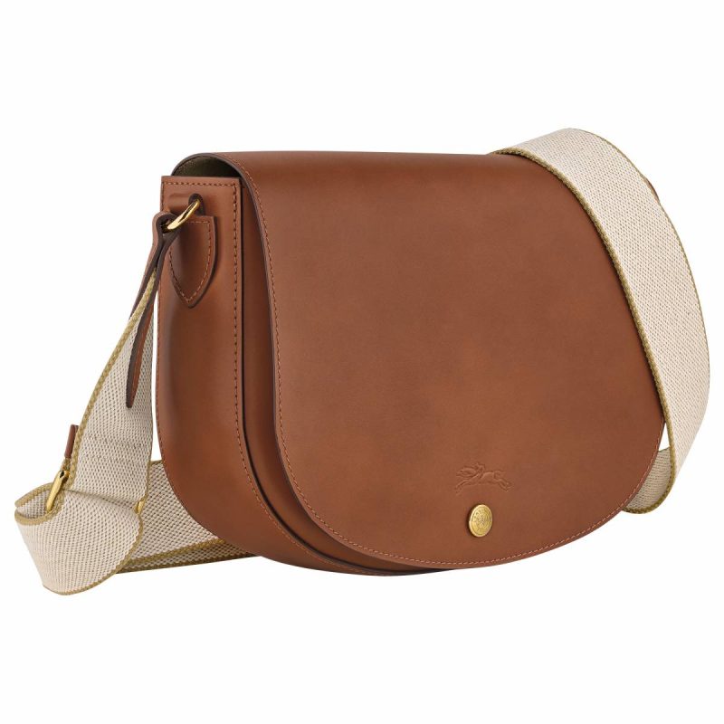 Cognac Leather Bags Women Épure M Crossbody Bag Cognac - Leather Longchamp - Image 3