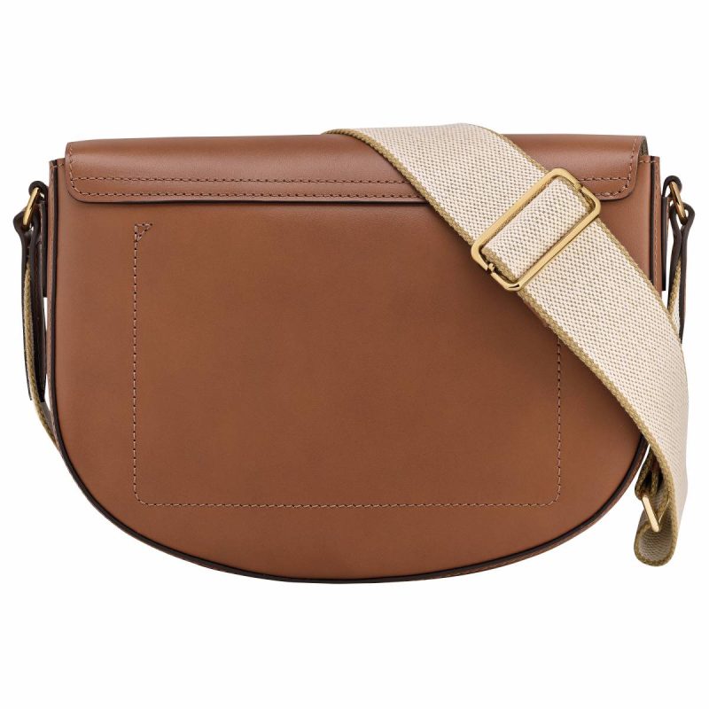 Cognac Leather Bags Women Épure M Crossbody Bag Cognac - Leather Longchamp - Image 4