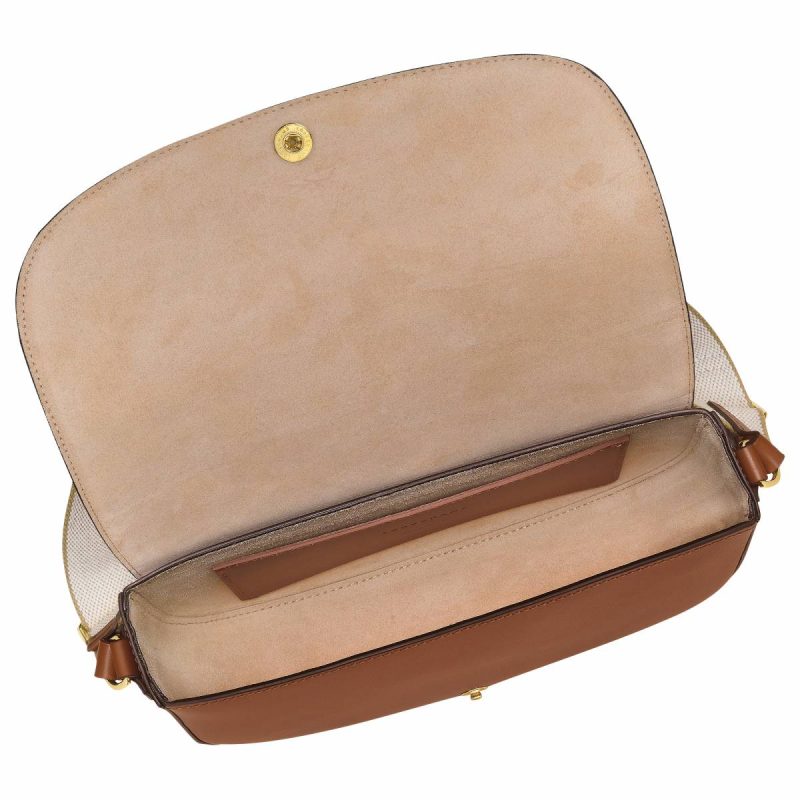 Cognac Leather Bags Women Épure M Crossbody Bag Cognac - Leather Longchamp - Image 5