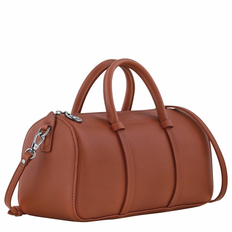 Cognac Leather Bags Women Longchamp Daylong M Handbag Cognac - Leather - Image 3