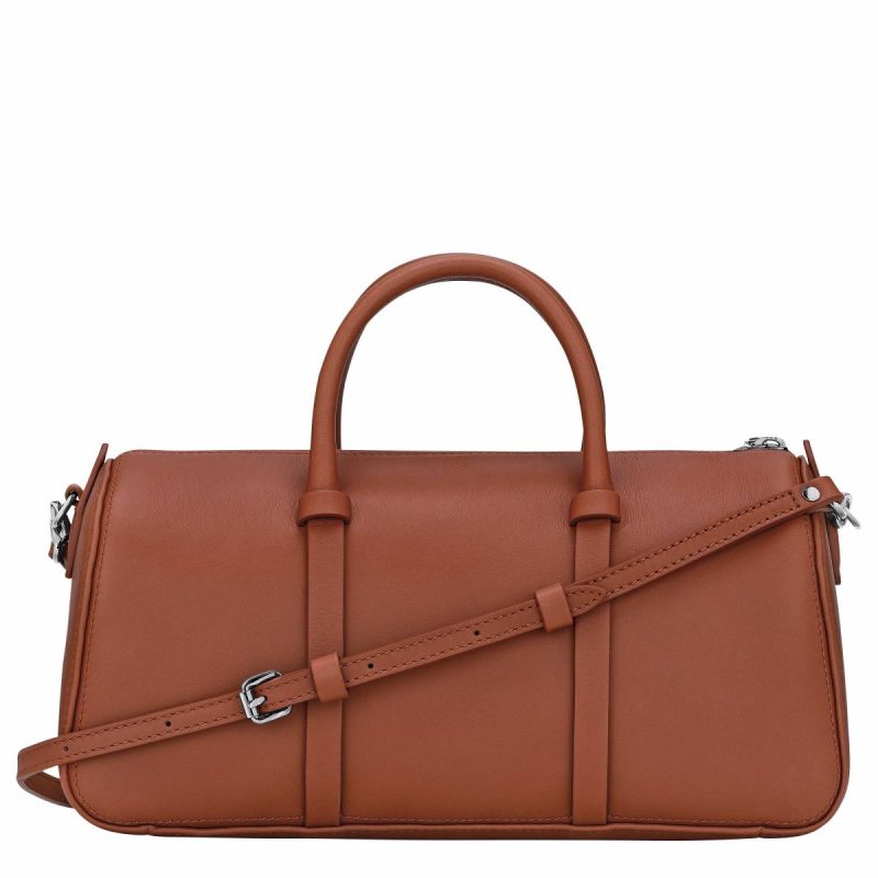 Cognac Leather Bags Women Longchamp Daylong M Handbag Cognac - Leather - Image 4